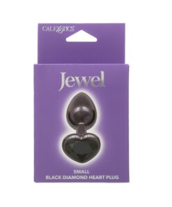 Jewel Small Black Diamond Heart Plug